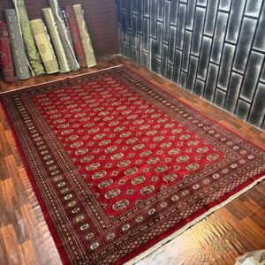 Hand‑Knotted Red Bokhara Rug 6x9 – Premium Wool, Months‑Crafted Masterpiece